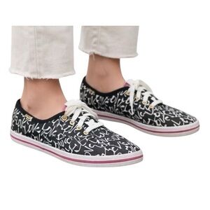 Keds X Kate Spade Size 8 1/2 Black & White Classic Style Love Sneakers